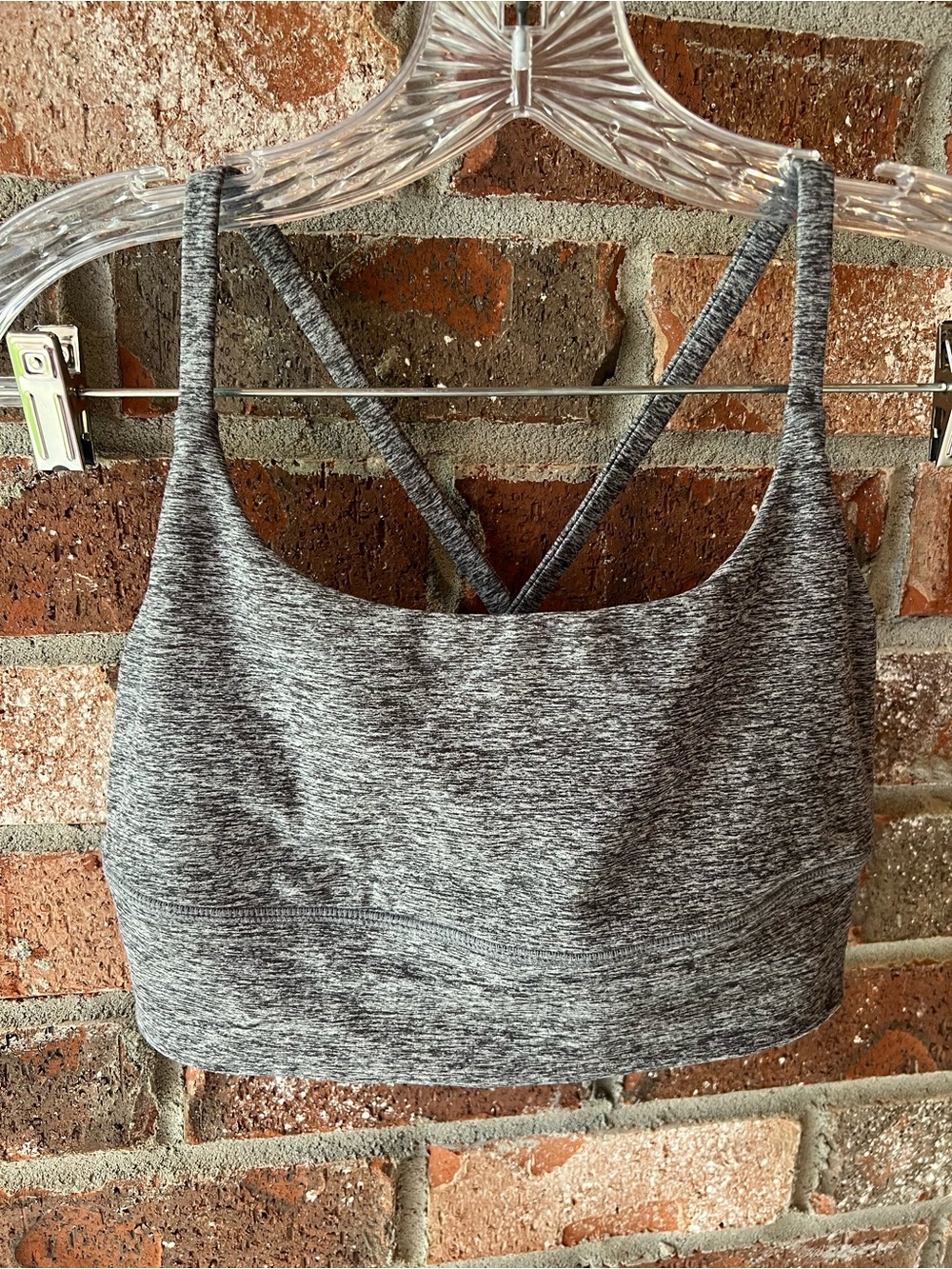 VUORI Gray Heather Sports Bra - Strappy Back size small